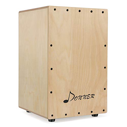 Donner Full Size Cajon Drum DCD-1 Wooden Drum Box Birchwood Percussion Internal Metal