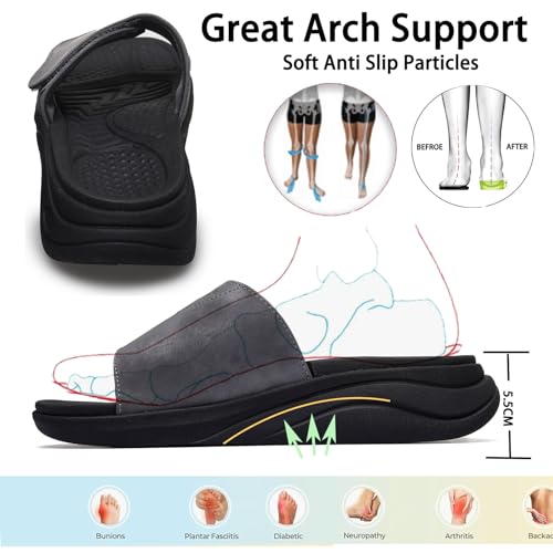 Sandals for Men with Adjustable Width Arch Support Orthopedic for Swollen Feet | Foot Pain Relief2