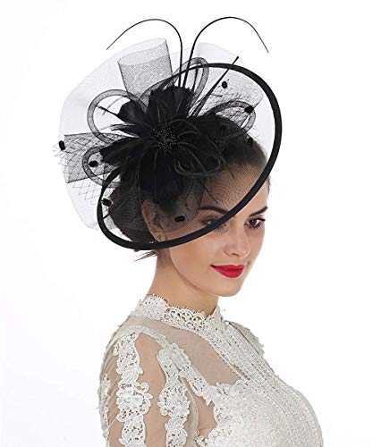 Women Girl Fascinators With Hair Clip Hairpin, 1-8-Black, Size Medium #TOP3