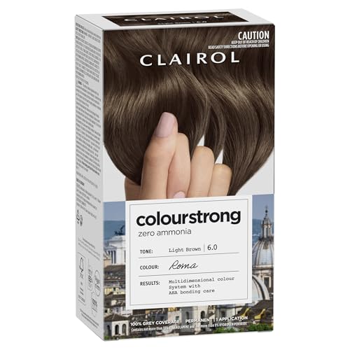 Clairol Colourstrong Permanent Hair Dye 6.0 Light Brown Roma 1 Pack