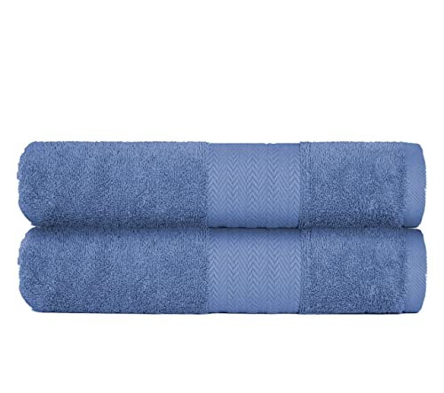 Victorio Lucchino Juego De Toallas 100 Algodón - 2 Toallas Baño Ducha 70x140cm - Color Azul Medio Victorio Lucchino Juego De Toallas 100 Algodón - 2 Toallas Baño Ducha 70x140cm - Color Azul Medio