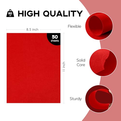 Goefun 80lb 50 Sheets Red Cardstock 8.5 x 11 Printer Paper by Goefun - Used condition - Image 2