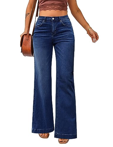 luvamia Wide Leg Jeans for Women High Waist Stretchy Classic Baggy Flare Jeans Denim Pants for Women
