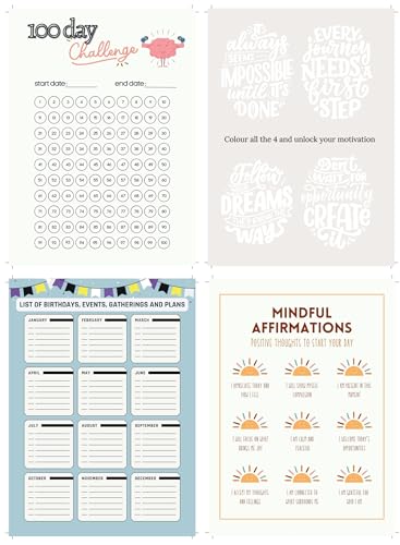 Image of KAANUKA A5 Notebook, 172 Pages, 80 GSM, Ruled, Themed Journals, Notebook For Home, Office, Personal Diary With Trackers, Best For Gifting