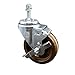 High Temperature Phenolic Swivel Threaded Stem Caster w/Roller Bearing - 4" x 1.25" Brown Wheel and 10MM Metric Stem & Top Locking Brake - 300 lbs Capacity/Caster - Service Caster Brand