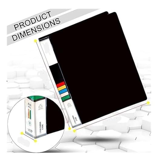 Eclet Raccoglitore ad anelli in plastica, formato A4, per certificati e documenti, per ufficio e certificati, in plastica, per documenti, confezione da 4