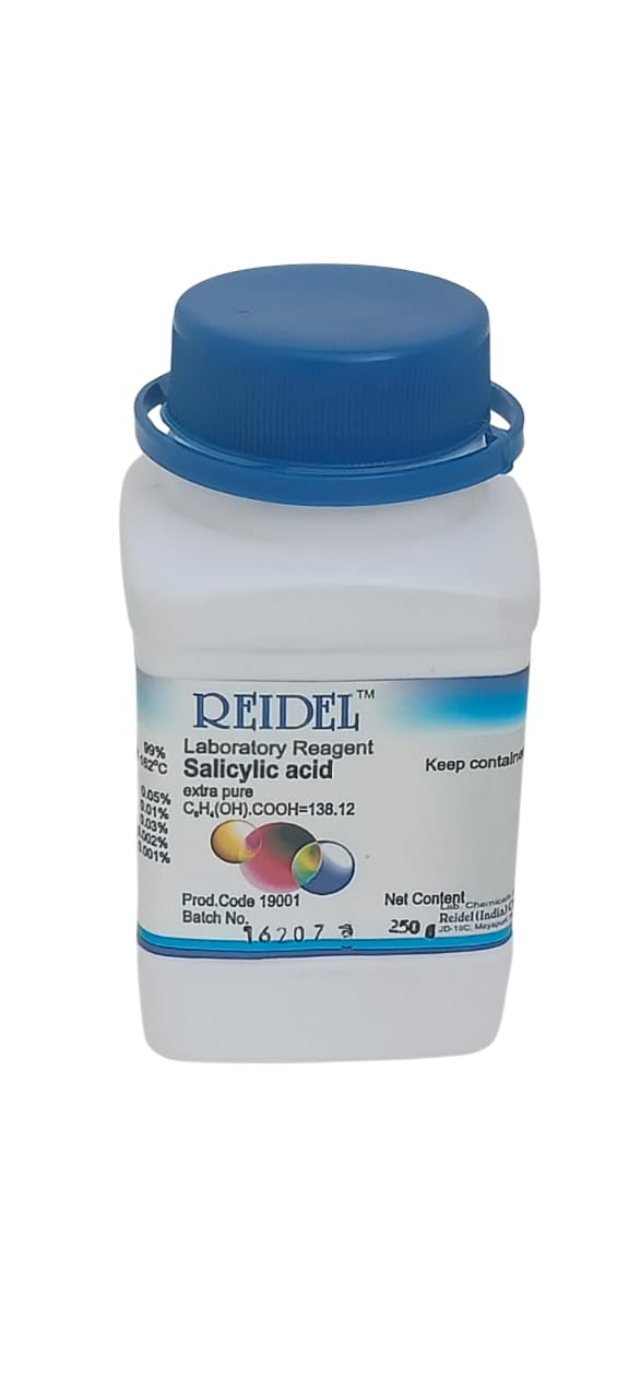 REIDEL Salicylic Acid 99% Extra Pure, 250 gram, Laboratory Grade Chemical Reagent, White Crystalline Powder-picture-31