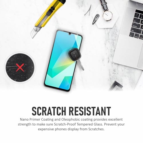Image of SupCares Tempered Glass for Samsung Galaxy A16, M16 and Galaxy A26 (6.7 Inch) With Installation Kit | 9H Edge to Edge Screen Protector | Black