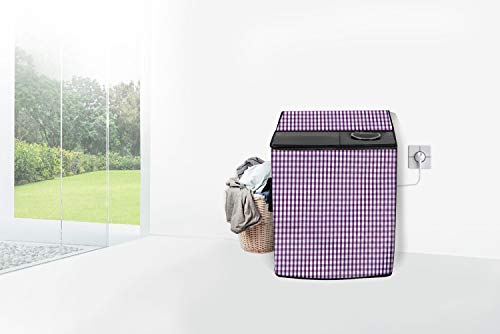 Image of Stylista Washing Machine Cover Compatible for semi Automatic LG P9032R3SM 8 Kg Plaid Pattern