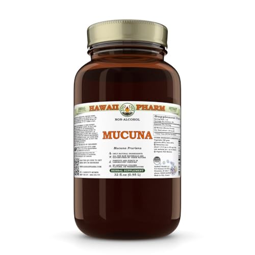 Mucuna (Mucuna Pruriens) Dry Seed Glycerite, All Natural, Vegan, Lab Tested Alcohol-Free Liquid Extract - 32 fl.oz