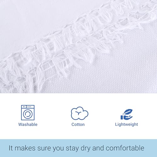 Image of Kuber Industries Pack of 3 Cotton Bath Towel for Women | Super Soft Swimming & Bathing Towel | 30x60 Inch | Travel Cotton Towel & Gamcha | White