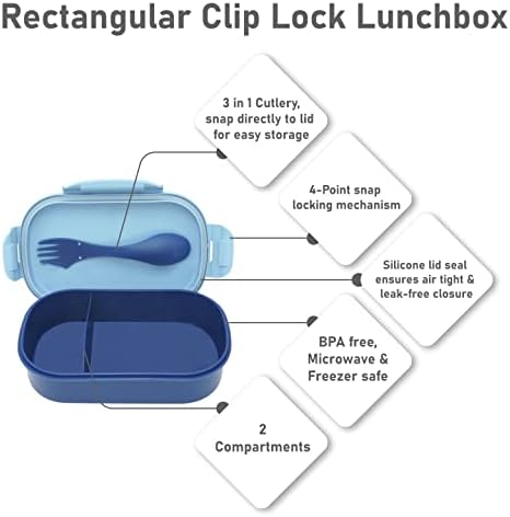 SRV Hub® Lunch Box with Spork Have Two Compartments BPA Free, Food Container for School Kids Plastic Sandwich Box for Unisex Kids Size-20cm (Lunch Box with Cutlery-Avengers)