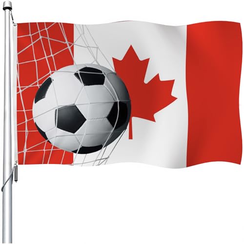 YongFoto World Cup Flag 2.5x4ft Double Sided 2026 Canada Flags Football Soccer Stadium Canadian Supporters Flags Banner for Outdoor Indoor Decor, Sports Watch Parties and Fan Gathering Events Flags