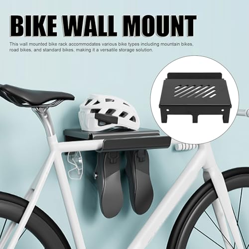 Support mural pour vélo horizontal anti-encombrement avec étagère - 3