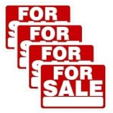 Mabor 4Pcs For Sale Sign Car Sticker, 9.96' x 7' Red Self Adhesive Vinyl Sale Sign...
