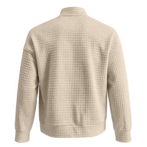 Stylish Waffle Knit V Neck Henley Shirts for Men Perfect Fall Pullover - Image 4