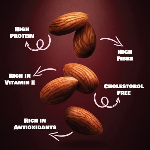 Image of Snacc Roasted Tandoori Almonds | Premium Roasted Badam | Crunchy Dry Fruits | Protein Rich | High Fiber | Zero Chemicals | Clean Label | Healthy Snack | 200g x 4 Pack