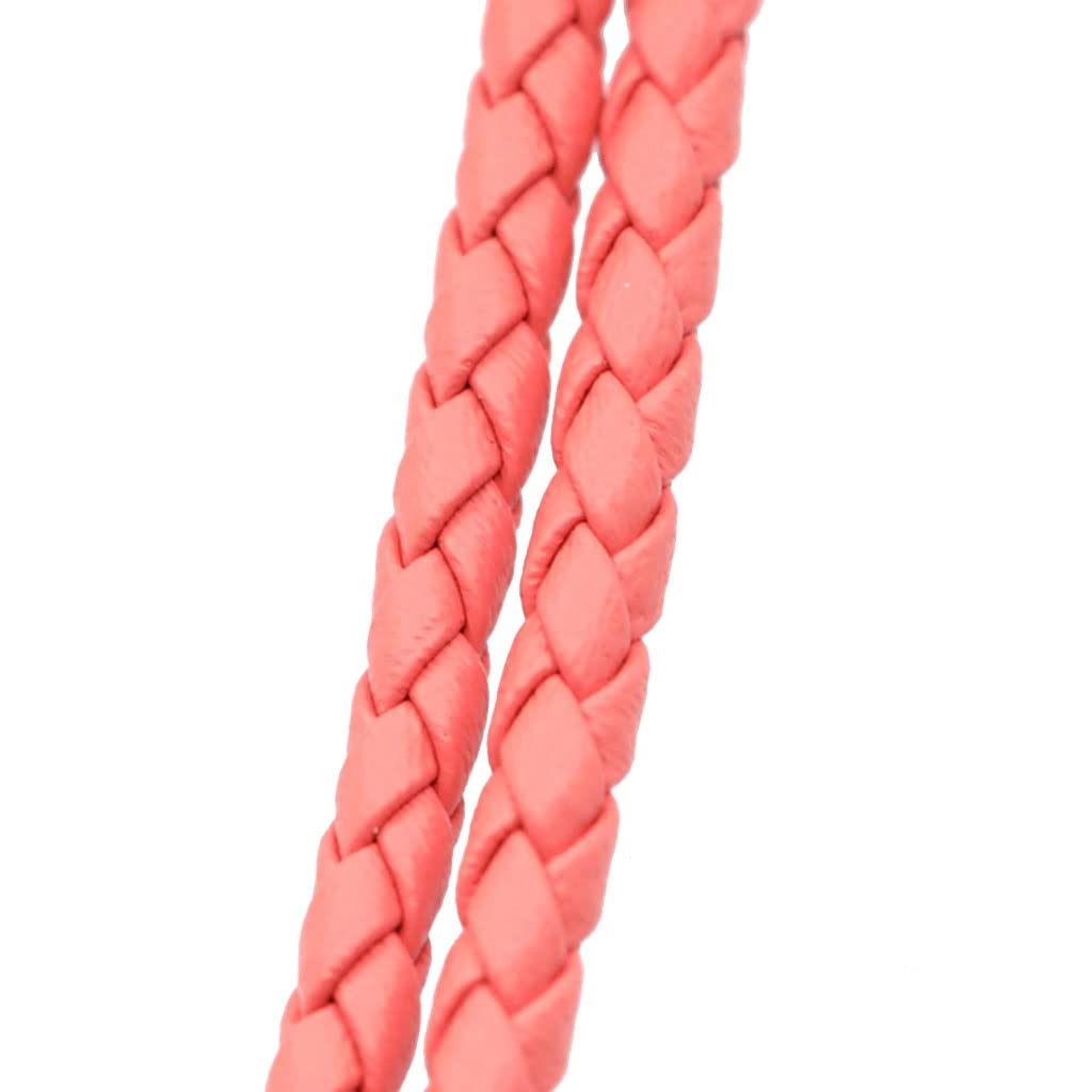 Pulseras trenzadas coloridas con cordón de cuero de 3mm y borde grueso para bisutería casera