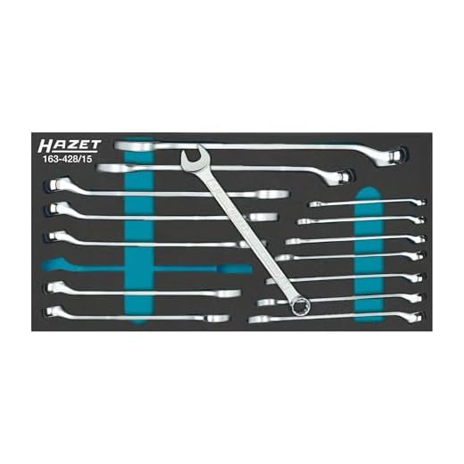 Hazet 163-428/15 Ring-Maulschlüssel-Satz, Außen-Doppel-Sechskant Profil, Anzahl Werkzeuge: 15