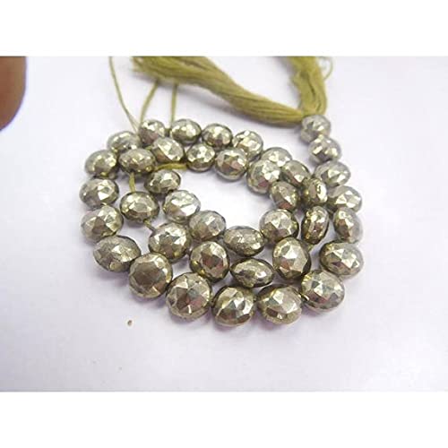 Pyrite naturelle perles micro facettées 6-7mm pour ateliers créatifs DIY