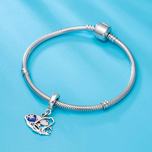 Puerto Rico Flag Charm Pendant, Fit Pandora Travel Bracelet, 925 Sterling Silver Puerto Rican Map Enamel Coqui Frog Shape Dangle Beads, Gift For Christmas/Mothers Day/Friends #TOP4