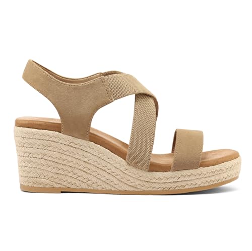 Espadrilles compensées sangle élastique et bout ouvert chic - 4