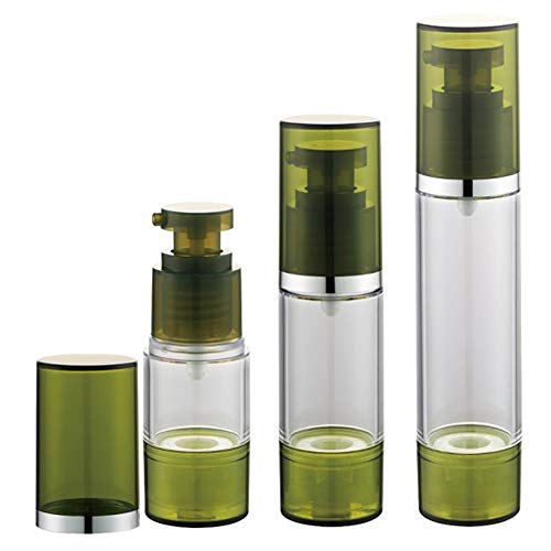 Tvoip 3Pc 15/30/50 Ml Empty Airless Cosmetics Empty Bottle Pump Empty Plastic Processing Travel Bottle Airless Vacuum Pump sub-bottle (Green)