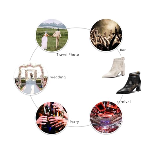 Women's Soft Leather Breathe Hollow Out Block Heel Ankle Boots Sexy Comfortable Pointed Closed Toe Ankle Strap Summer Back Zipper Chunky Heel High Top Sandals for Work Party Prom4