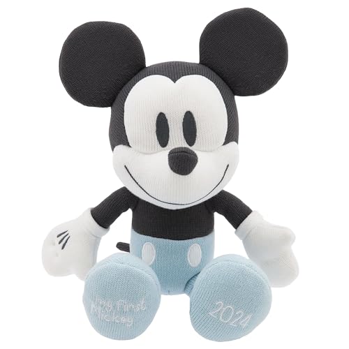 Disney Store Oficial peluche pequeno bebé Mickey Mouse 2024, 33 cm, animal de peluche, figura super macia e quente com cobertura de tecido canelado e tons pastel, adequado desde o nascimento