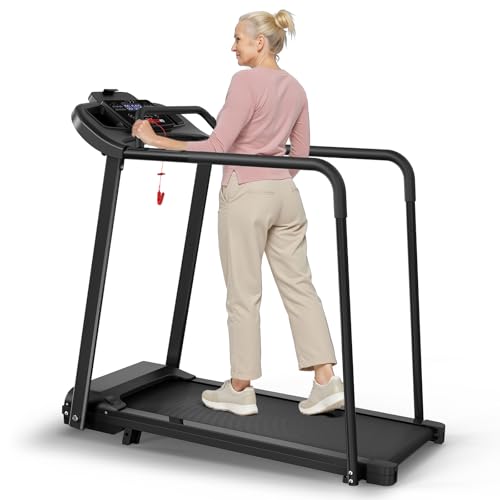 Best Walking Treadmill for Seniors, Treadmills for Home with Extended Handrails & Pulse-Sensing...