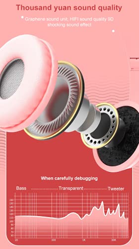 Fone De Ouvido POTIKA Bluetooth 5.0 Sem Fio Em Formato de Orelha de Gato, Cancelamento de ruído, Ros