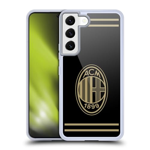 Funda AC Milan para Samsung Galaxy S22 5G Head Case de gel suave negro y dorado