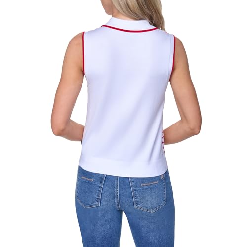 Image of Nautica Women's Crew Neck Solid Short Sleeve Sweater