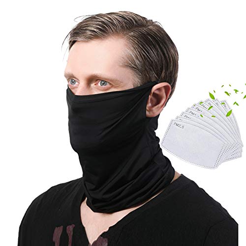GasMo Summer Cool Breathable Seamless Bandanas with Ear Loops Design,Multifunction Ice Silk Cooling Sports Balaclava Headband Neck Gaiter Scarf for Men & Women