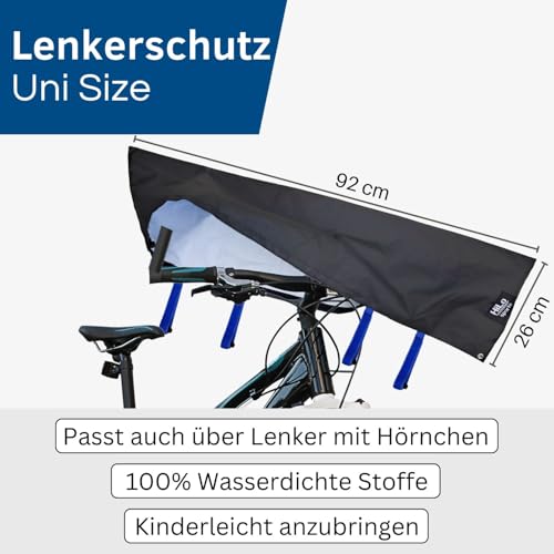 HiLo sports 3-teiliges E-Bike Transportschutz Set - Akku Schutzhülle, Motor Schutzhülle & Lenker Hülle - Elektronik-Schutz - Schützt vor Regen, Spritzwasser & Schmutz - Für alle Fahrzeuge (Blau)
