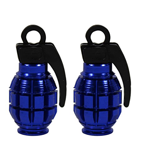 Forest Bykes Grenade BMX Schrader Valve Caps (Blue)