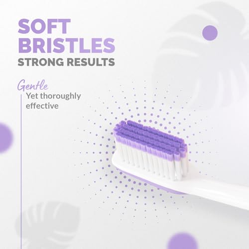Image of Enshine Advance Clean + Toothbrush Set | Ultra Soft Bristles, Compact Brush Head & Effective Tongue Cleaner | Complete Oral Care Manual Tooth Brush Set for Adults - Pack of 4 (Multicolor)