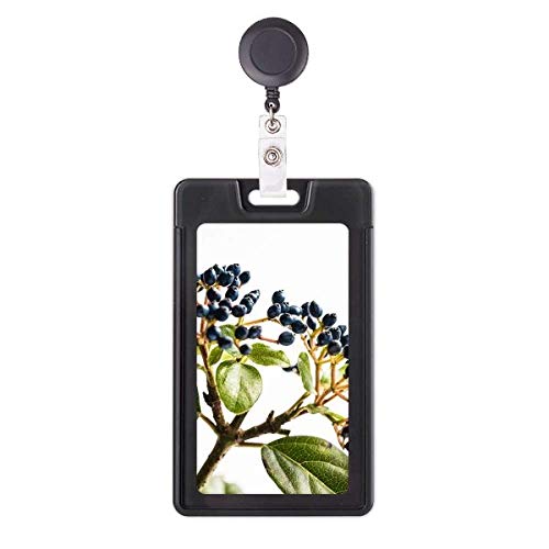 Porte-badge rétractable motif feuille blanche avec clip ceinture pour bureau
