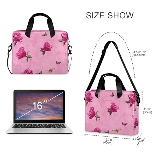 Maletín para laptop 15.6" rosa con asa y correa miniatura 5