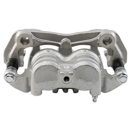 Image of TRQ Front Driver and Passenger Side Brake Caliper Set Caliper Brackets Hardware Compatible with 15-18 Chevrolet City Express 13 Nissan LEAF with Dual Piston Front Calipers 13-19 Nissan NV200