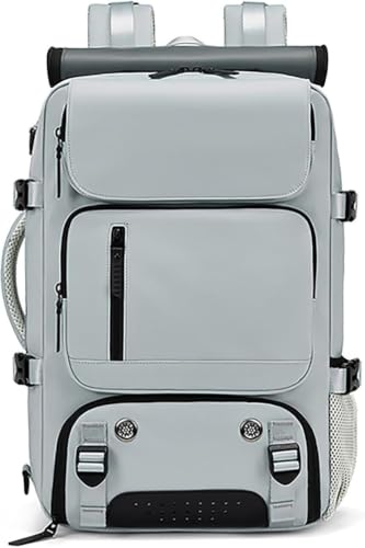 Mochila de viaje impermeable con puerto USB y espacio calzado