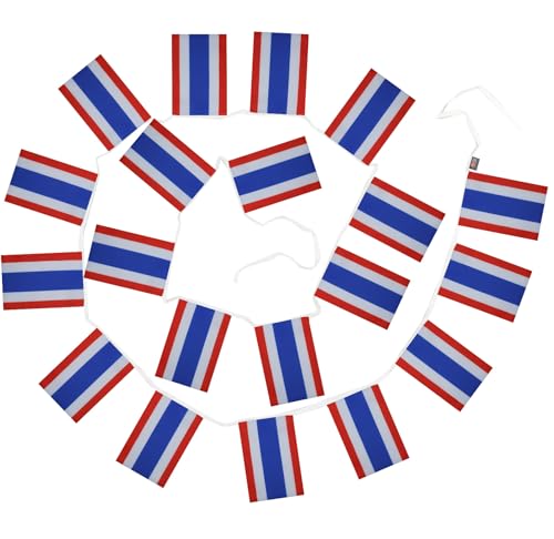 Image of AZ FLAG Thailand 6 meters BUNTING Flag 20 flags 9'' x 6'' - Thai STRING flags 15 x 21 cm