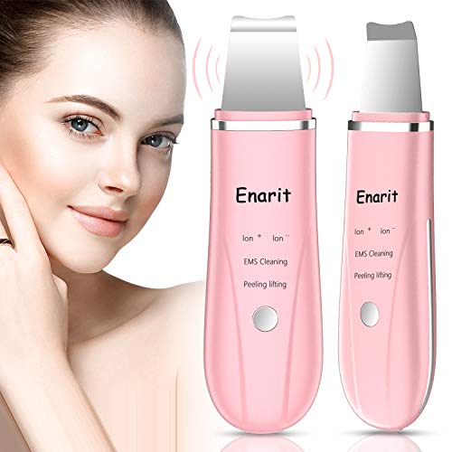 Skin Scrubber, Facial Skin Spatula, Ultrasonic Skin Scrubber Blackhead Remover Pore Cleaner Comedones Extractor with 4 Modes and USB Charger for Deep Cleansing