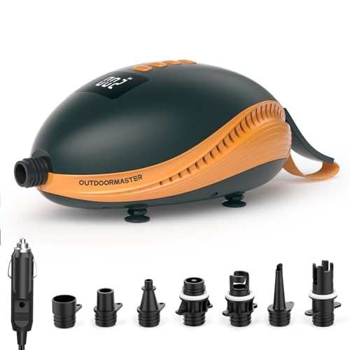 OutdoorMaster 20PSI High Pressure Paddle Board Pump Electric Dolphin -Quick Portable SUP Air Pump,Auto-Off &12V DC Car Connector Electric Pump for Inflatable Stand up Paddle Boards,Boats,Inflators by OutdoorMaster - Used condition - US$38.53