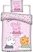 CADEAUX STORE Komplet pościeli Peppa Świnka - Poszewka na kołdrę 140 x 200cm + poszewka na poduszkę 63x63cm + 1 mini lampka nocna Peppa Świnka 20 cm (Fuschia)
