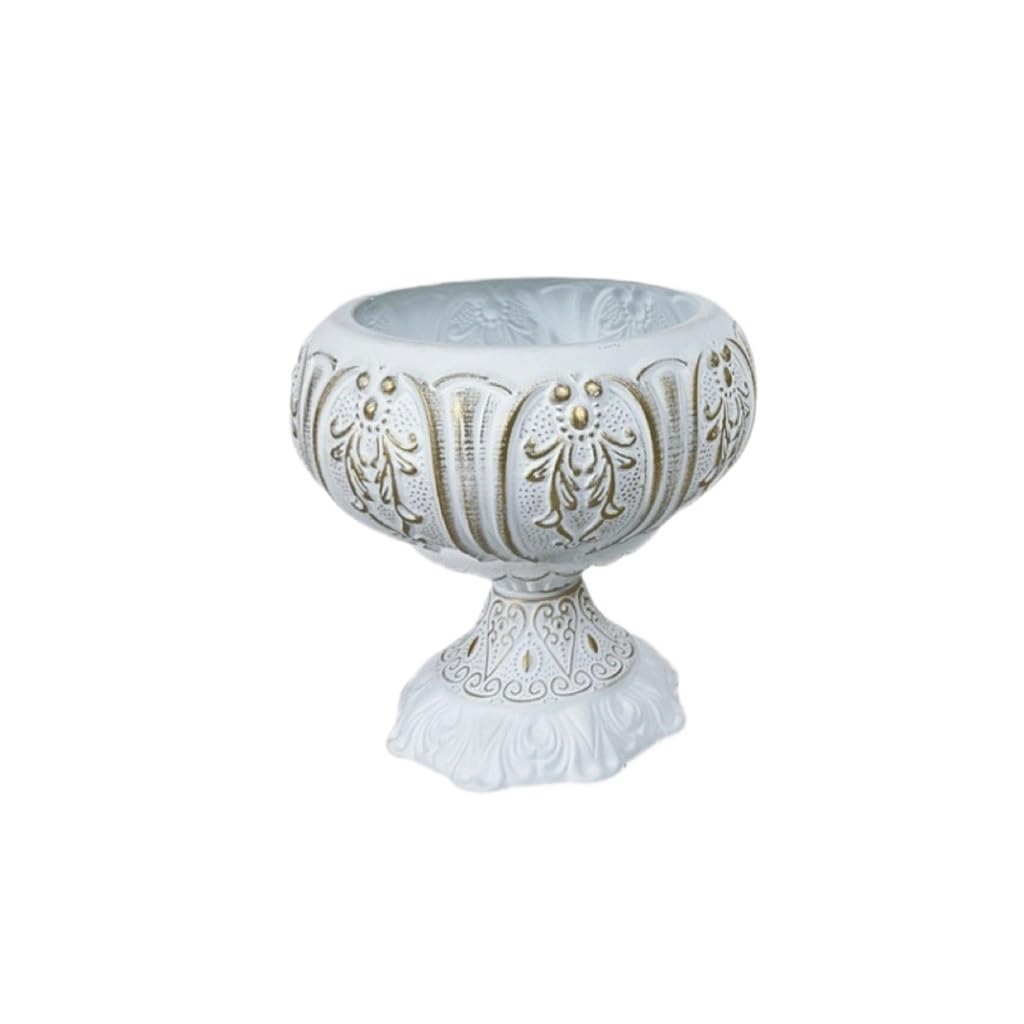 GELASIGE Flower Pots Retro High-foot Flower Pot Hotel Table Decoration Ornaments Gold Relief Flower Arranger Outdoor Flower Pots