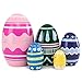 Moonmo 5 pcs Colorful Geometric Design Pattern Nesting Dolls Egg Nesting Dolls (Blue Flower)