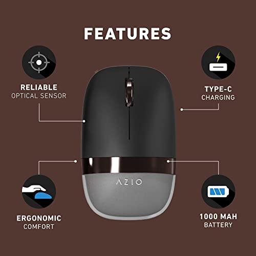 Azio Izo Bt 5.0 And Rf 2.4G Optical Mouse (Black Willow), Im404 #TOP4