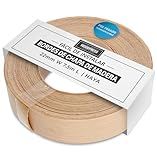 WoodPress Banda de hierro de haya vaporizada de 22 mm sobre el borde - Rollo de 7,5 m - Cinta de chapa de madera preencolada para aplicación de bricolaje