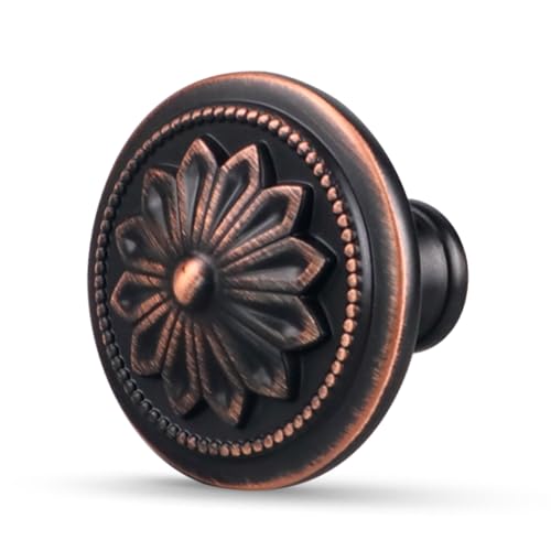 Xlroaafs 10 Pack Oil Rubbed Bronze Kitchen Cabinet Knobs 1-2/5 inch Round Rustic Bronze Knobs Handles for Cabinets and Drawers Cabinet knobs Oil Rubbed Bronze